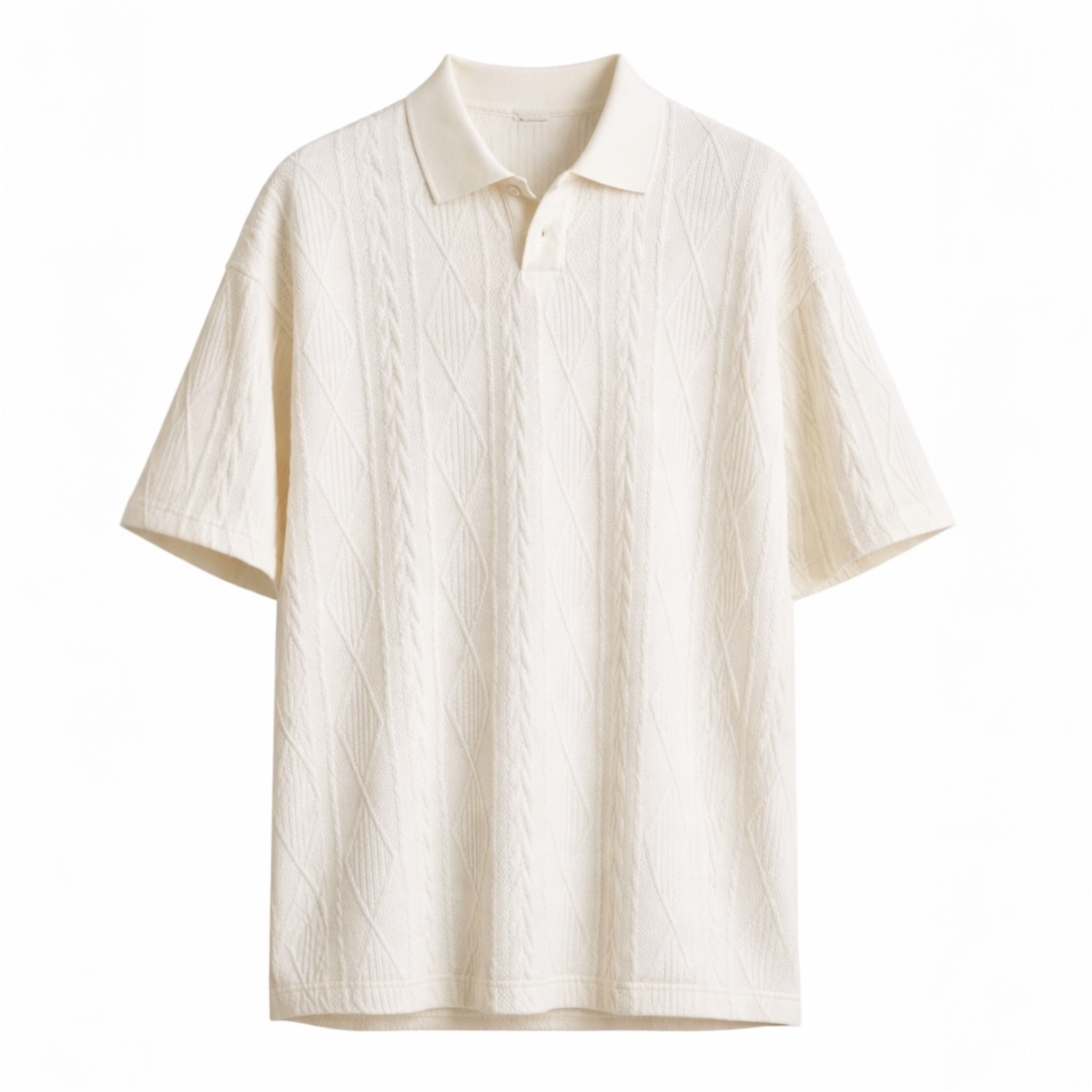 Textured Knit Polo Shirt