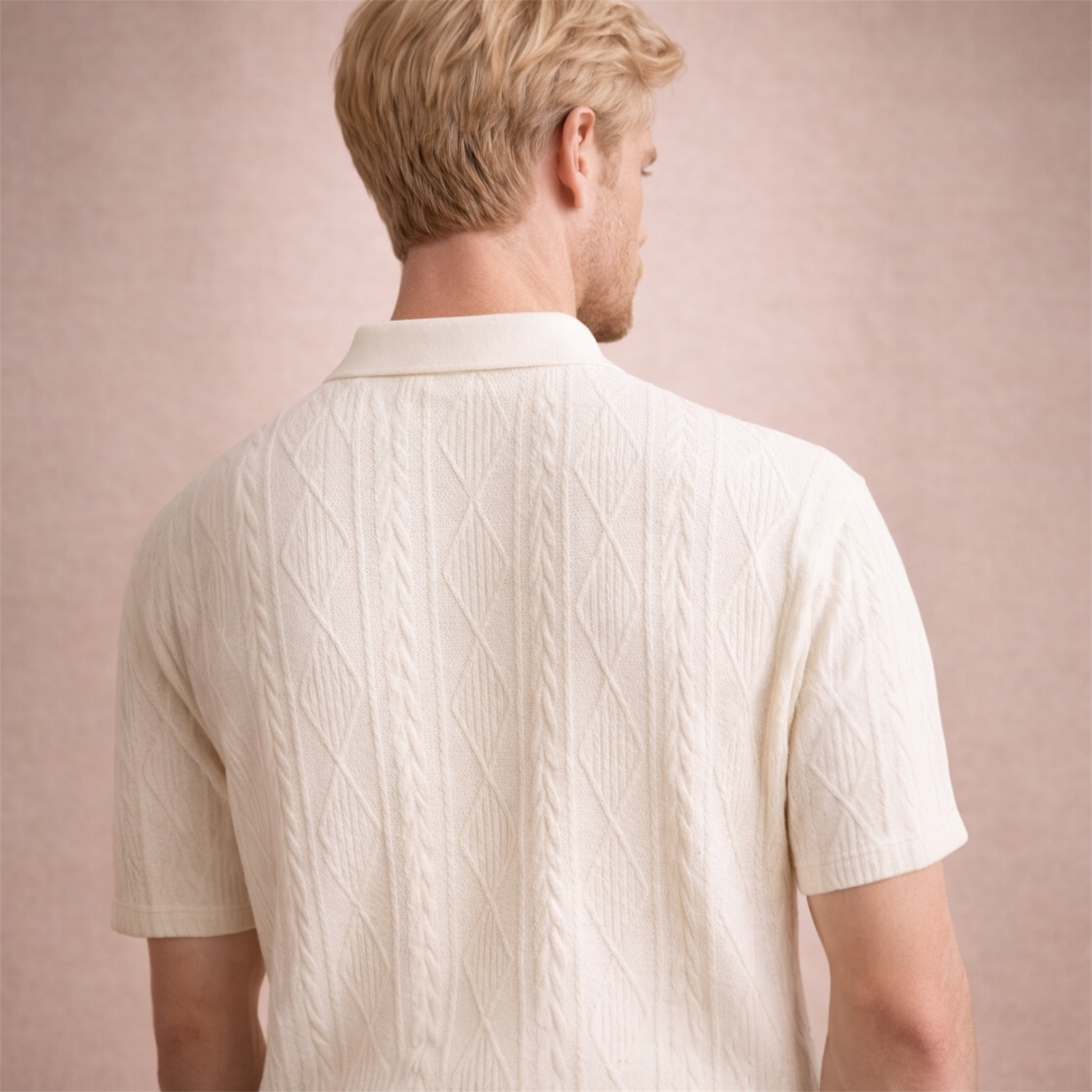 Textured Knit Polo Shirt