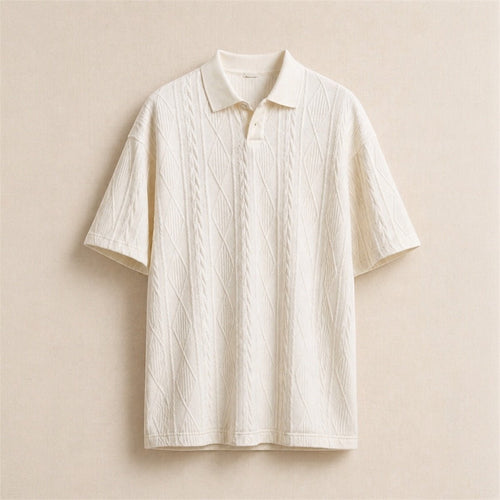 Textured Knit Polo Shirt - Gentlemen X
