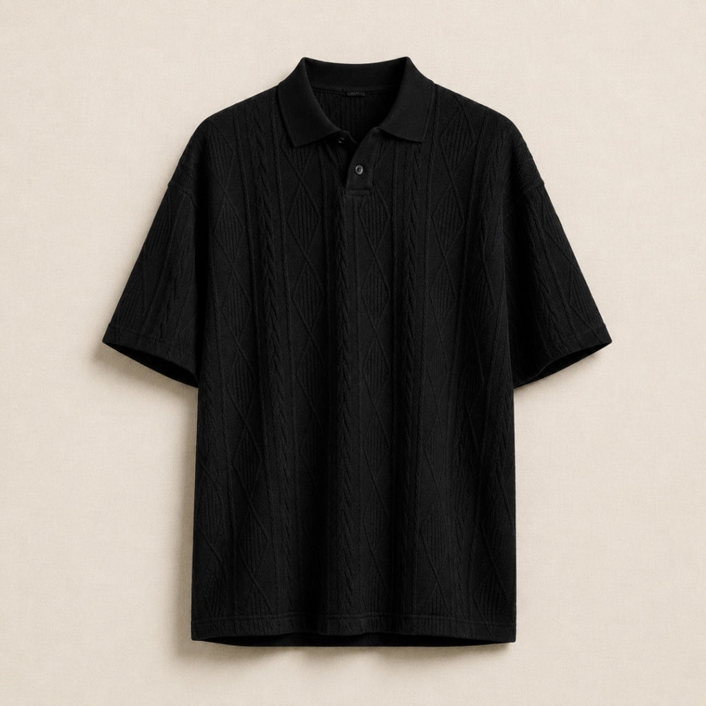 Textured Knit Polo Shirt - Gentlemen X