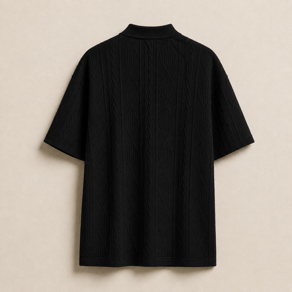 Textured Knit Polo Shirt - Gentlemen X