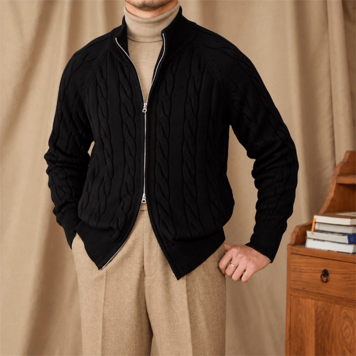 The Cable Zip Cardigan - Gentlemen X