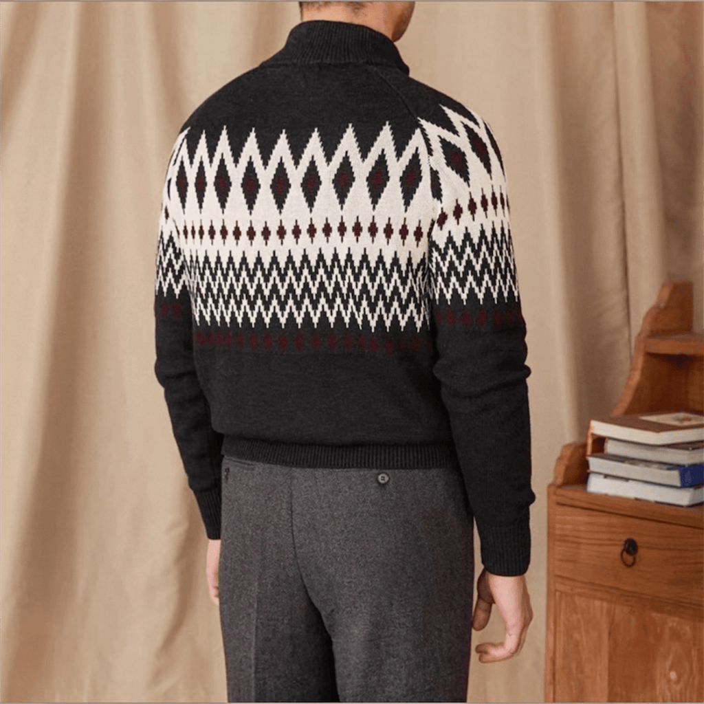 Patterned Zip-Up Cardigan - Gentlemen X
