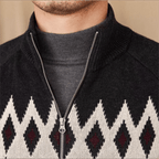 Patterned Zip-Up Cardigan - Gentlemen X