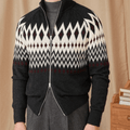Patterned Zip-Up Cardigan - Gentlemen X