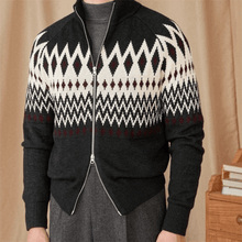 Patterned Zip-Up Cardigan
