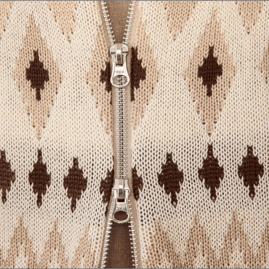 Patterned Zip-Up Cardigan - Gentlemen X