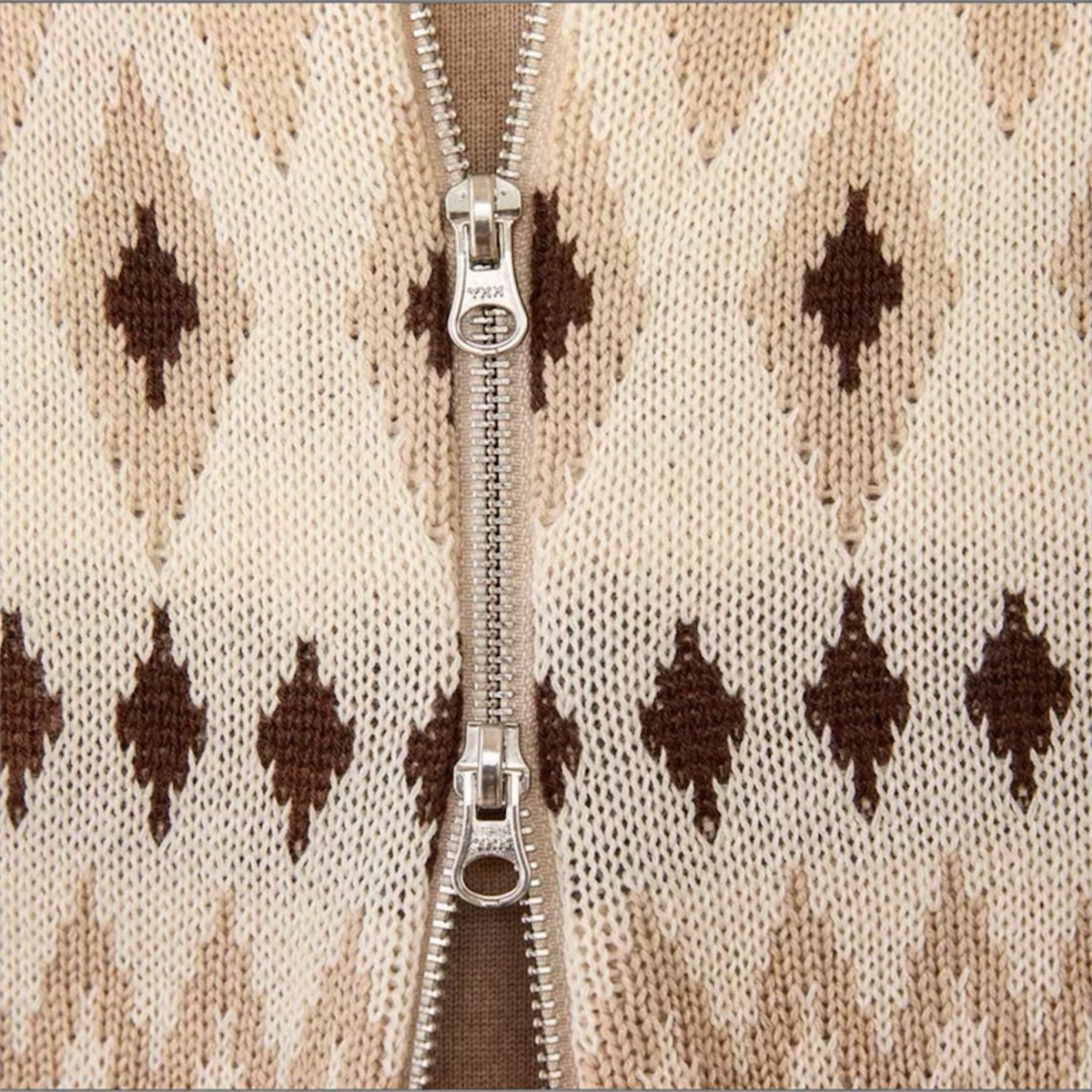 Patterned Zip-Up Cardigan