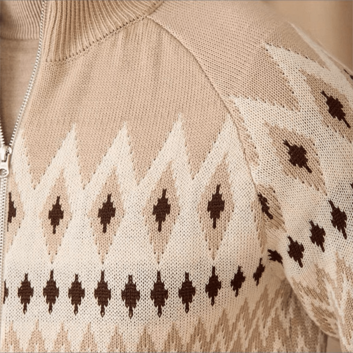 Patterned Zip-Up Cardigan - Gentlemen X