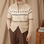 Patterned Zip-Up Cardigan - Gentlemen X