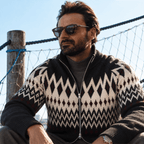 Patterned Zip-Up Cardigan - Gentlemen X