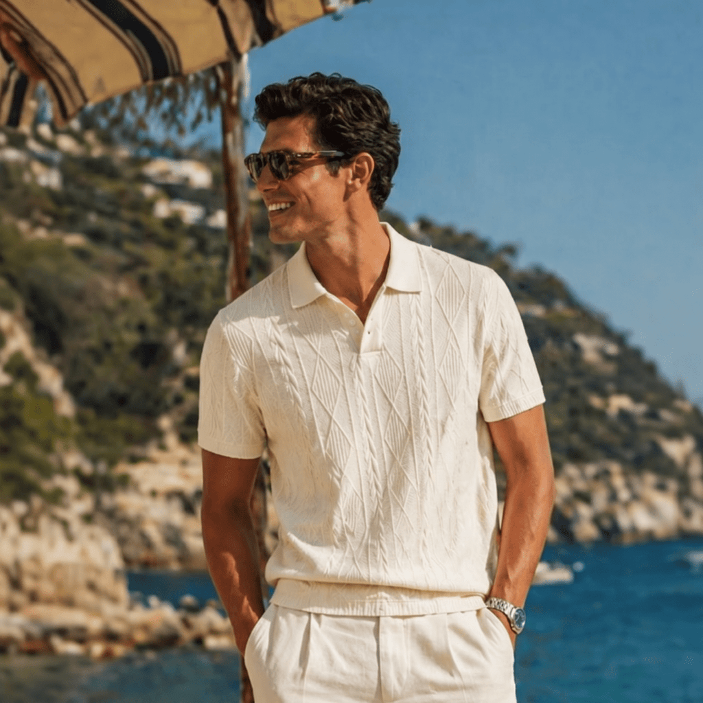 Textured Knit Polo Shirt - Gentlemen X