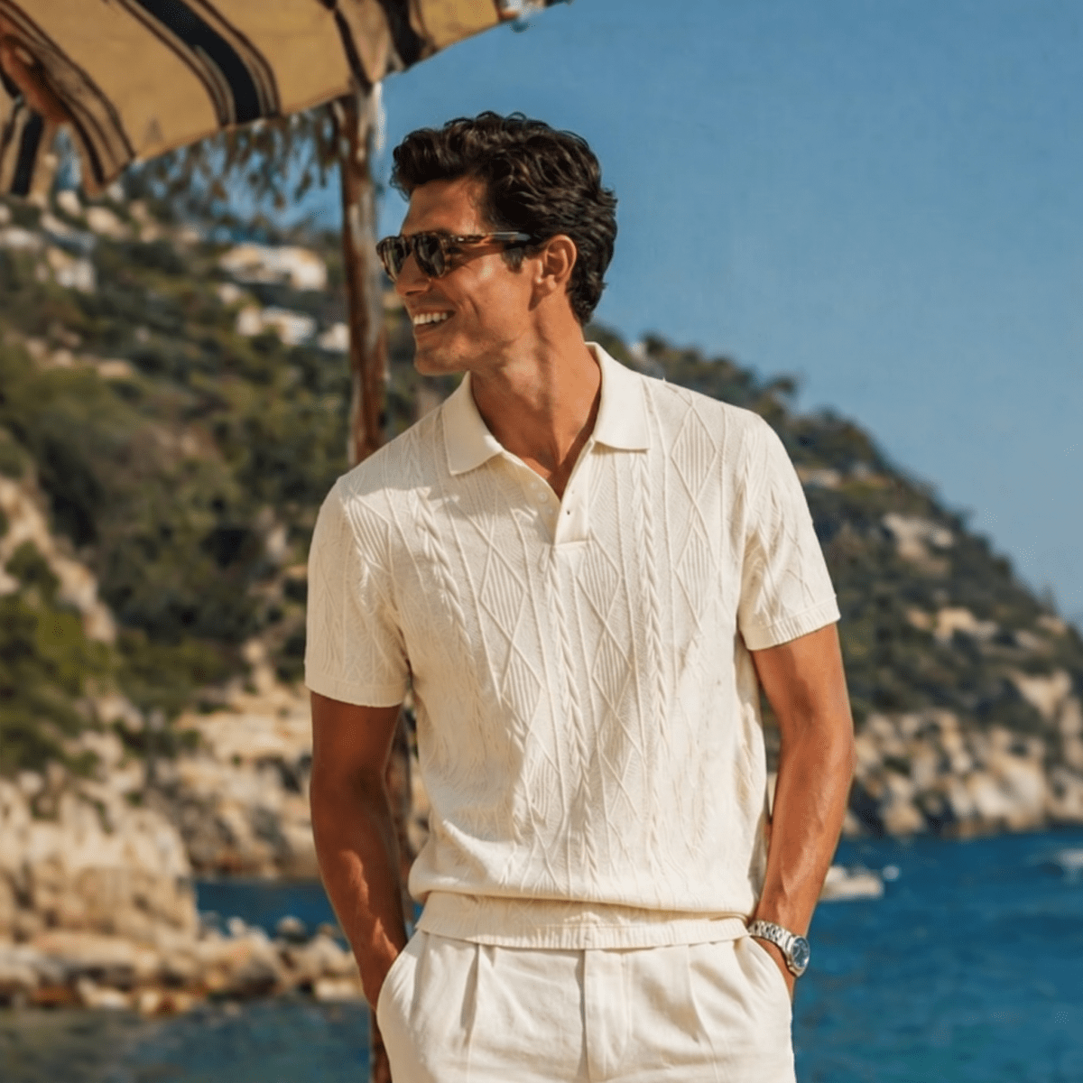 Textured Knit Polo Shirt - Gentlemen X